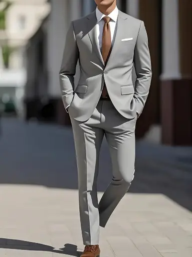 Ensemble 2 pièces de costume décontracté pour homme