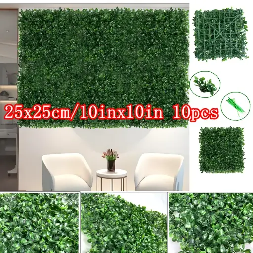 Décoration 5pcs/10pcs Panneaux Muraux en Gazon Artificiel