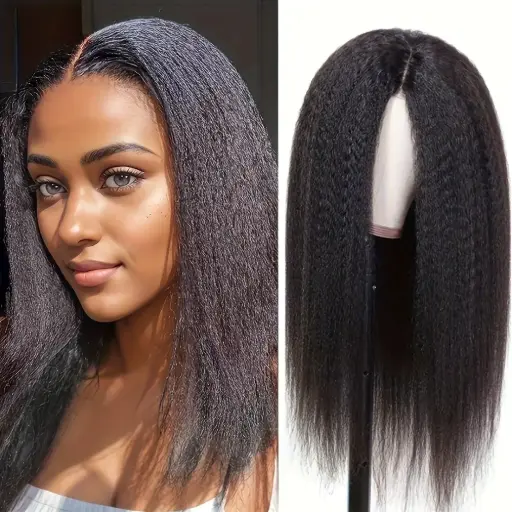 Perruque synthétique droite Yaki élégante