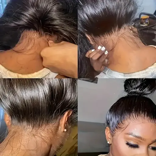 Perruque en Cheveux Humains à Dentelle Complète 360°