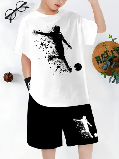 Ensemble de T-shirts à Motif de Football pour Garçons