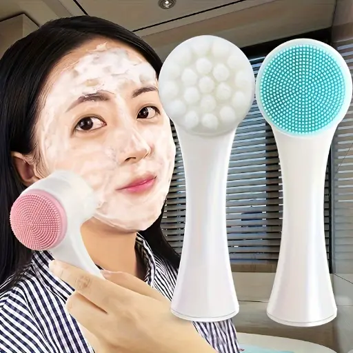 Nettoyant pour le visage 2-en-1 en silicone 