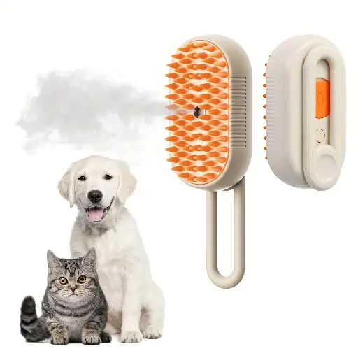 Brosse à vapeur rechargeable 3-en-1 pour chats et chiens