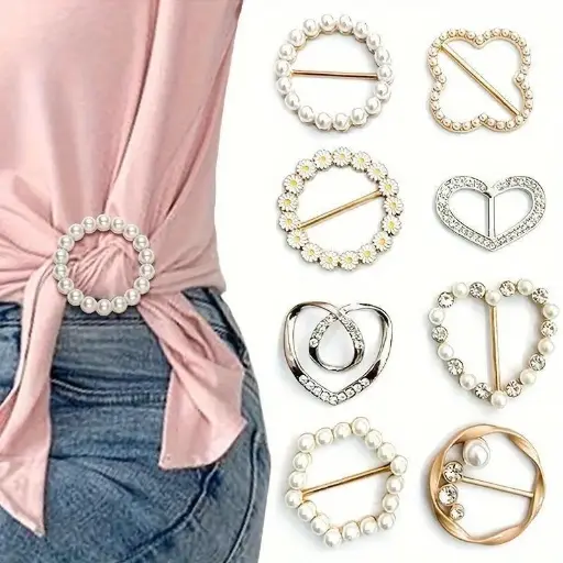 6 pinces à t-shirt creuses en strass scintillants