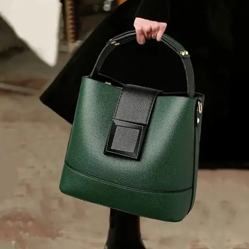 Sac à Bandoulière Élégant Unicolore avec Bretelle Réglable