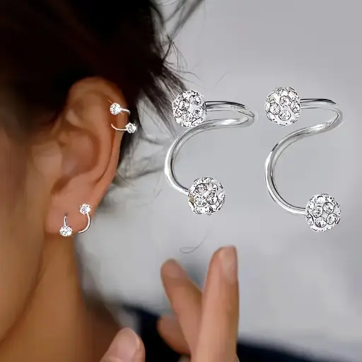 boucles d'oreilles à clou en forme de spirale de luxe