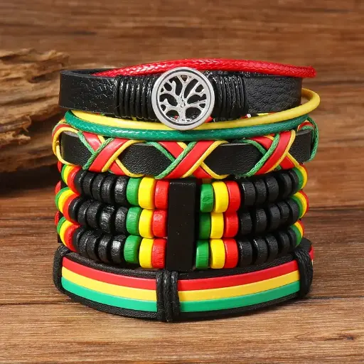  Bracelets en perles inspirés du drapeau jamaïcain 