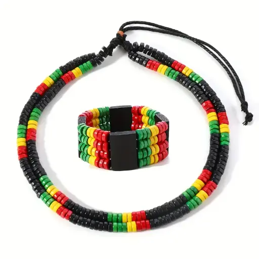 Collier et bracelets bohème coloré 