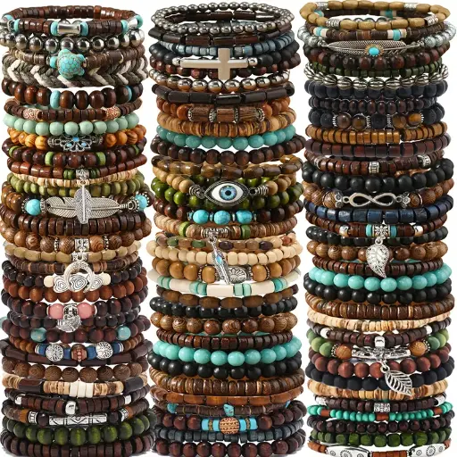 41PCS bracelet bois