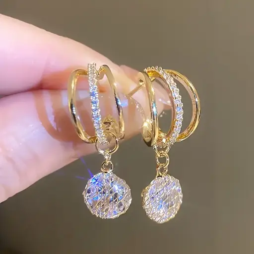Boucles d’Oreilles Élégantes en Faux Zirconium Cubique